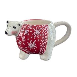 Tag Polar Bear In Red Sweater Ceramic  Coffee Mug 12 Oz.